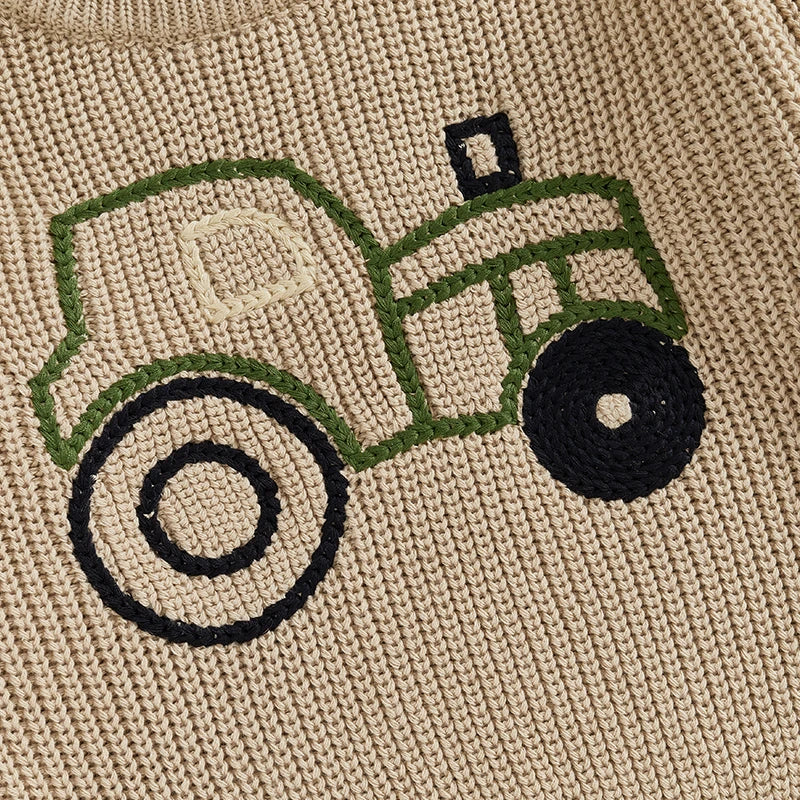 Tiny Tractor Knit Sweater (0-3 Years)