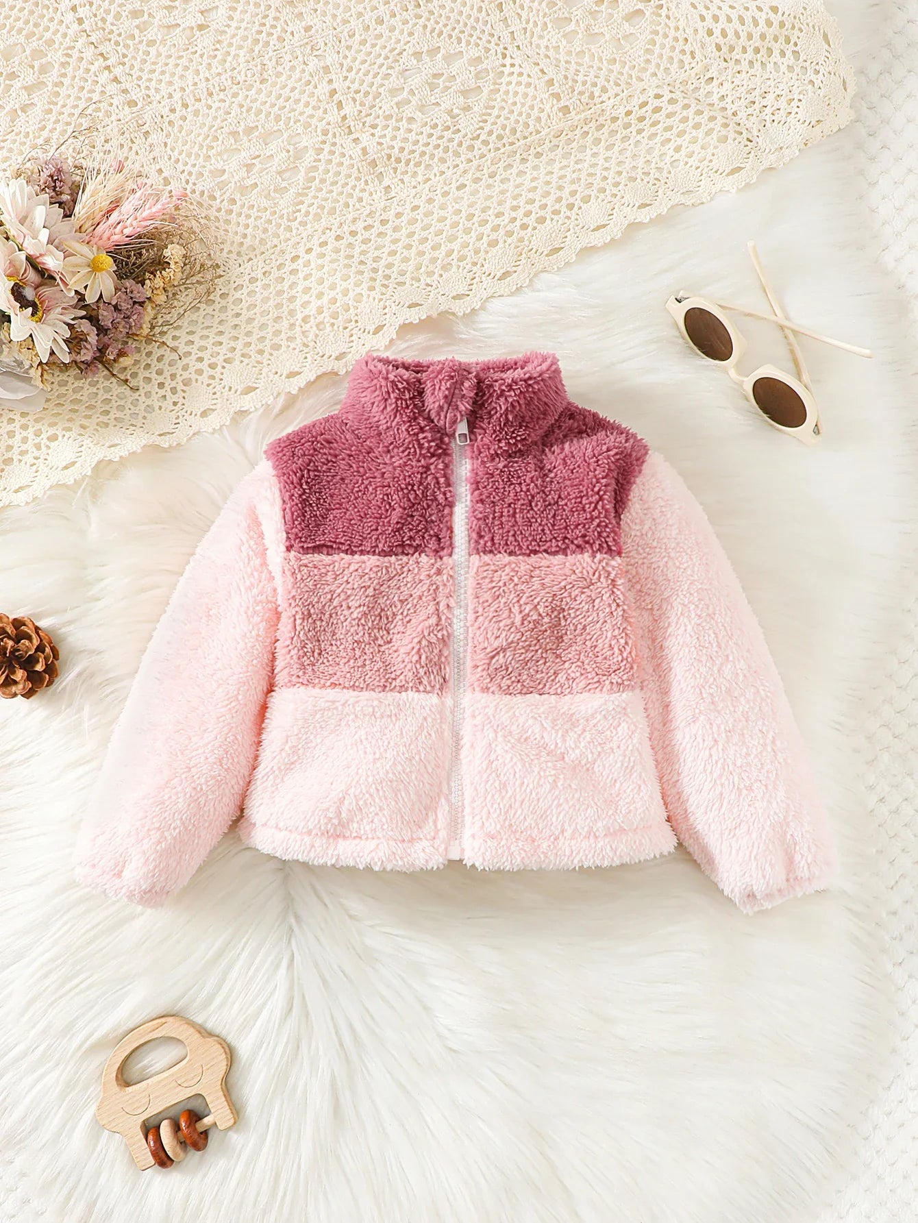 pink color block sweater