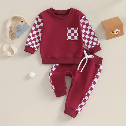 Checkboard Two-Piece Sweat Set (0-3 Years)