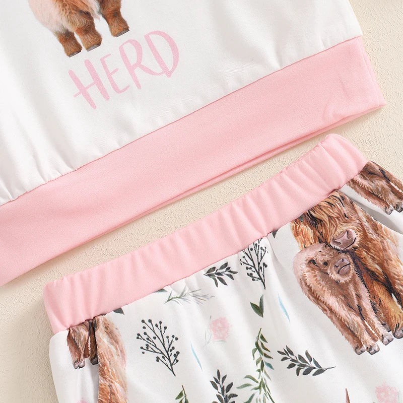 “New To The Herd” Two-Piece Sweat Set (0-2 Years)