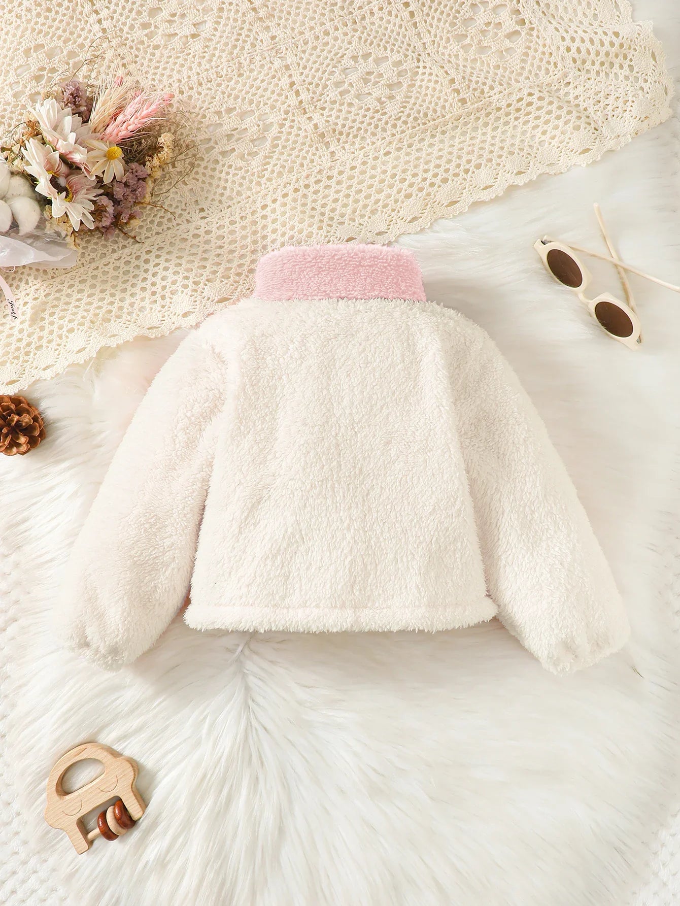 pink color block sweater