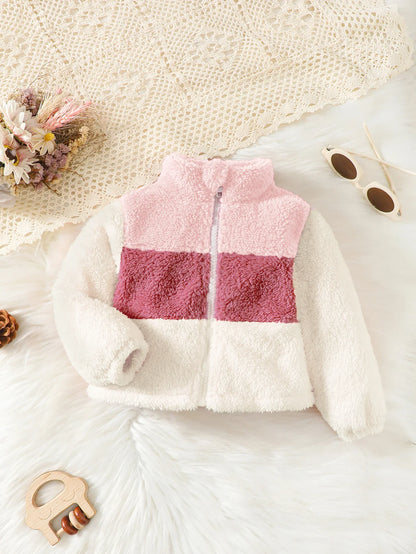 pink color block sweater