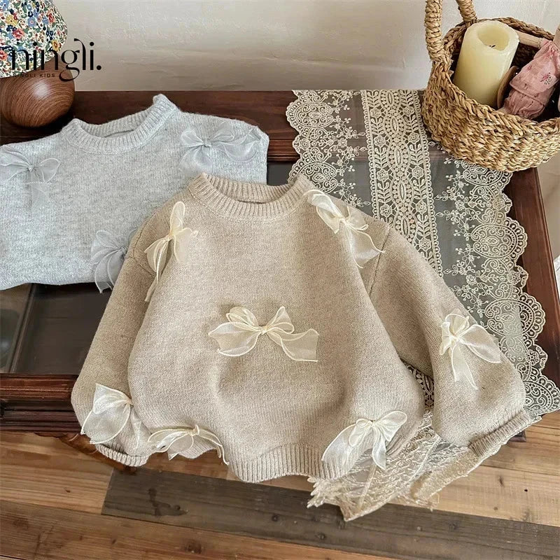 Dainty Bow SweateDainty Bow Sweater (2-7 Years old) Sweater        r (2-7 Years old) Sweater        