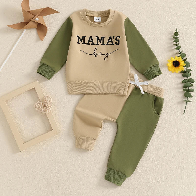 “Mama’s Boy” Two-Piece Sweat Set (0-3 Years)