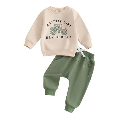 “A Little Dirt Never Hurt” Two-Piece Sweat Set (0-4 Years)