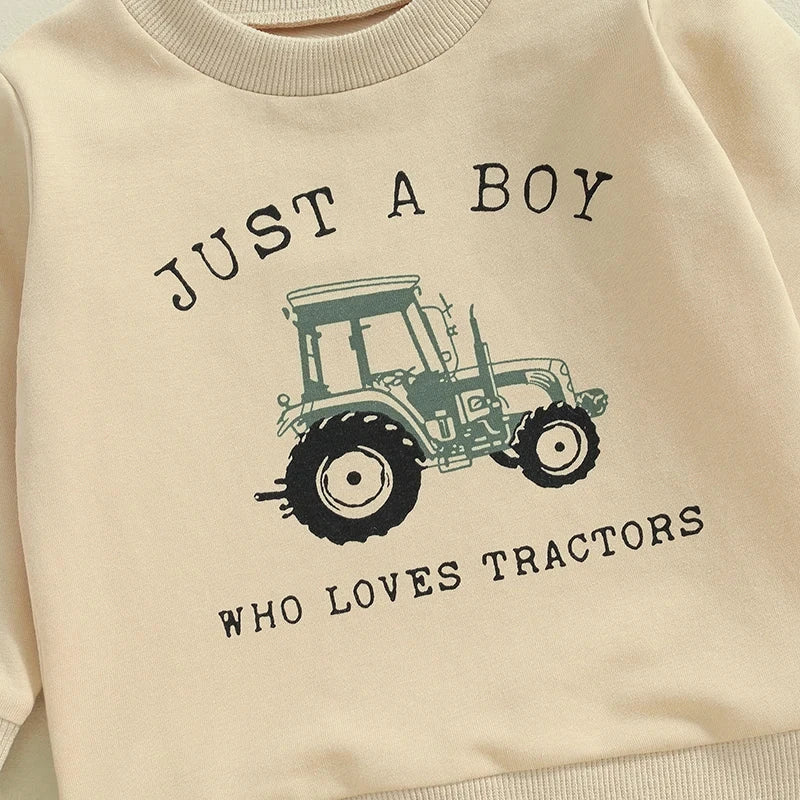 loves tractors” sweater 