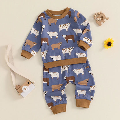 Stylish Steer Two Piece Sweat Set (0-3 Years)