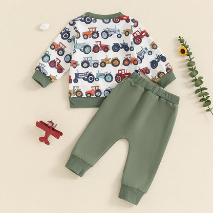 Little Green Tractor Two Piece Sweat Set (0-3 Years)