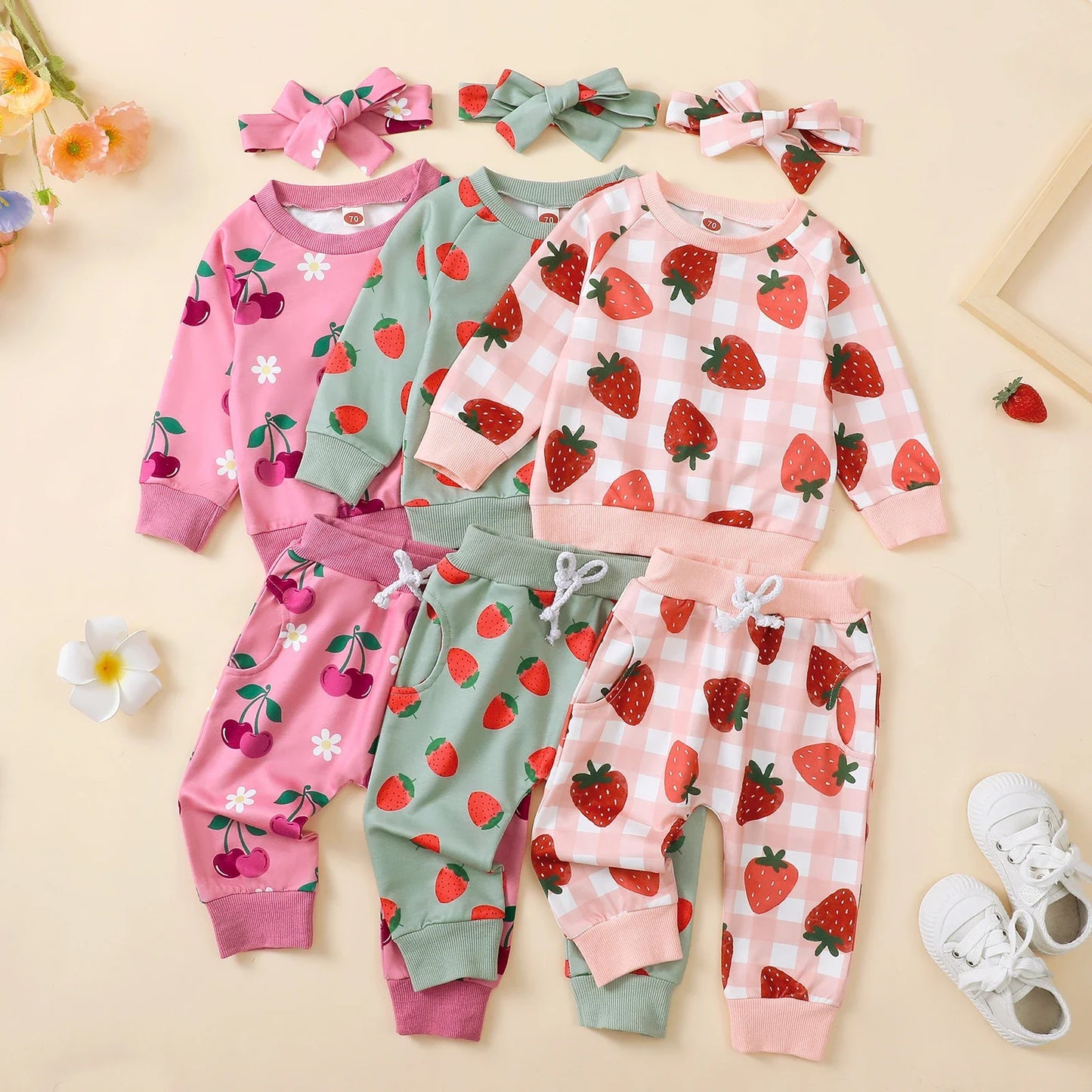 Farm Berry Three-Piece Sweat Set (0-2 Years)