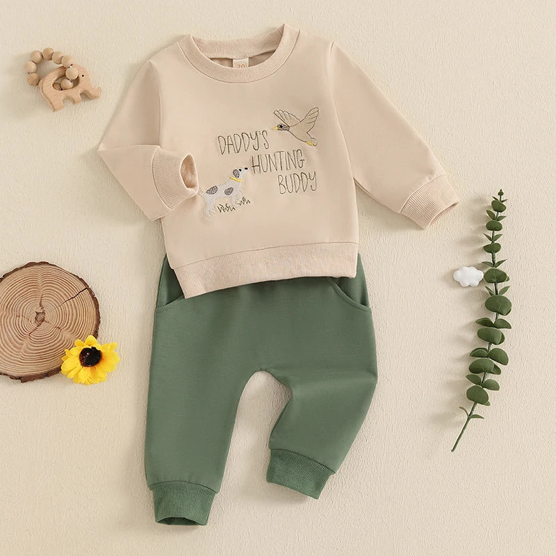 “Daddy’s Hunting Buddy” Two Piece Sweat Set (0-3 Years)