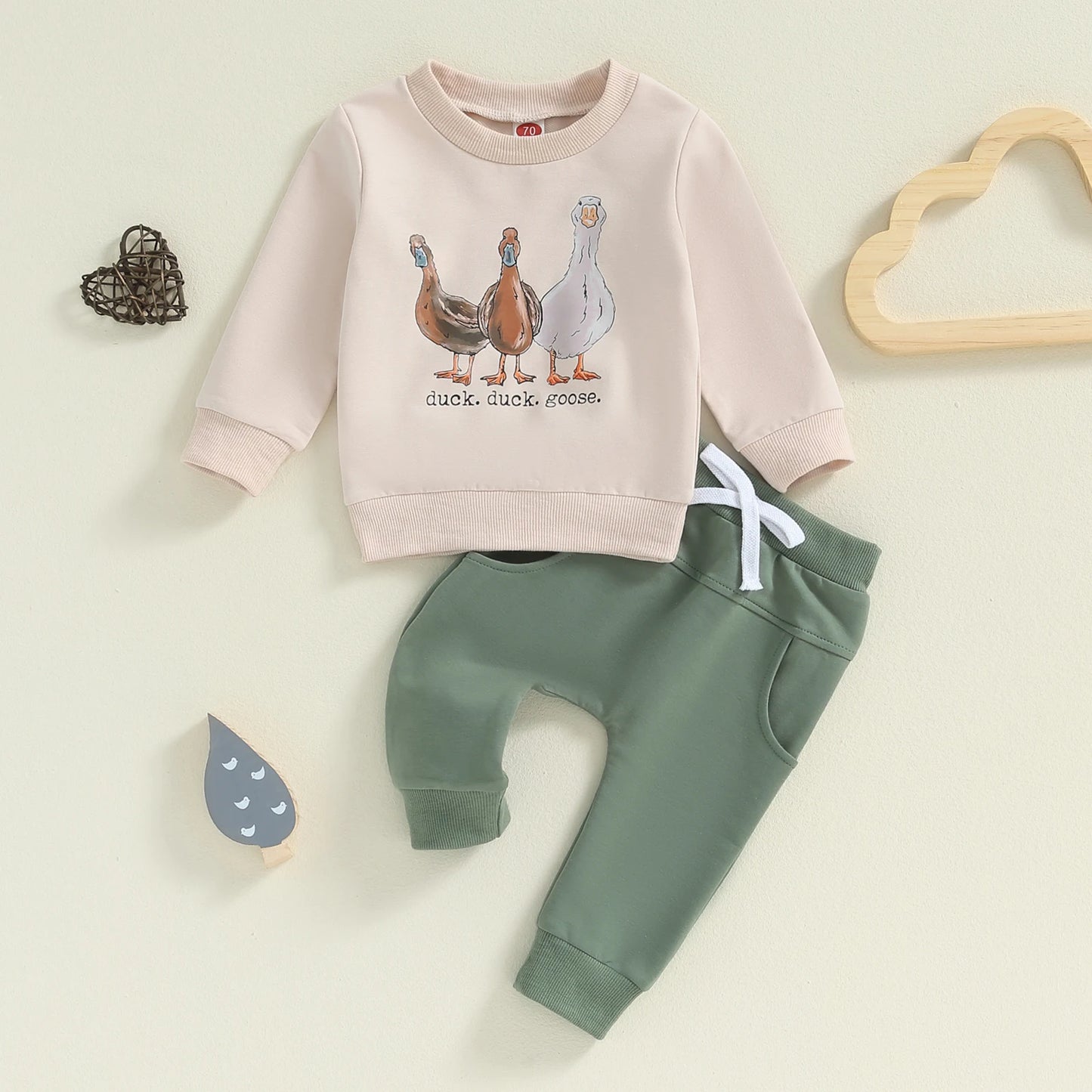 “Duck, Duck, Goose” Two-Piece Sweat Set (0-3 Years)