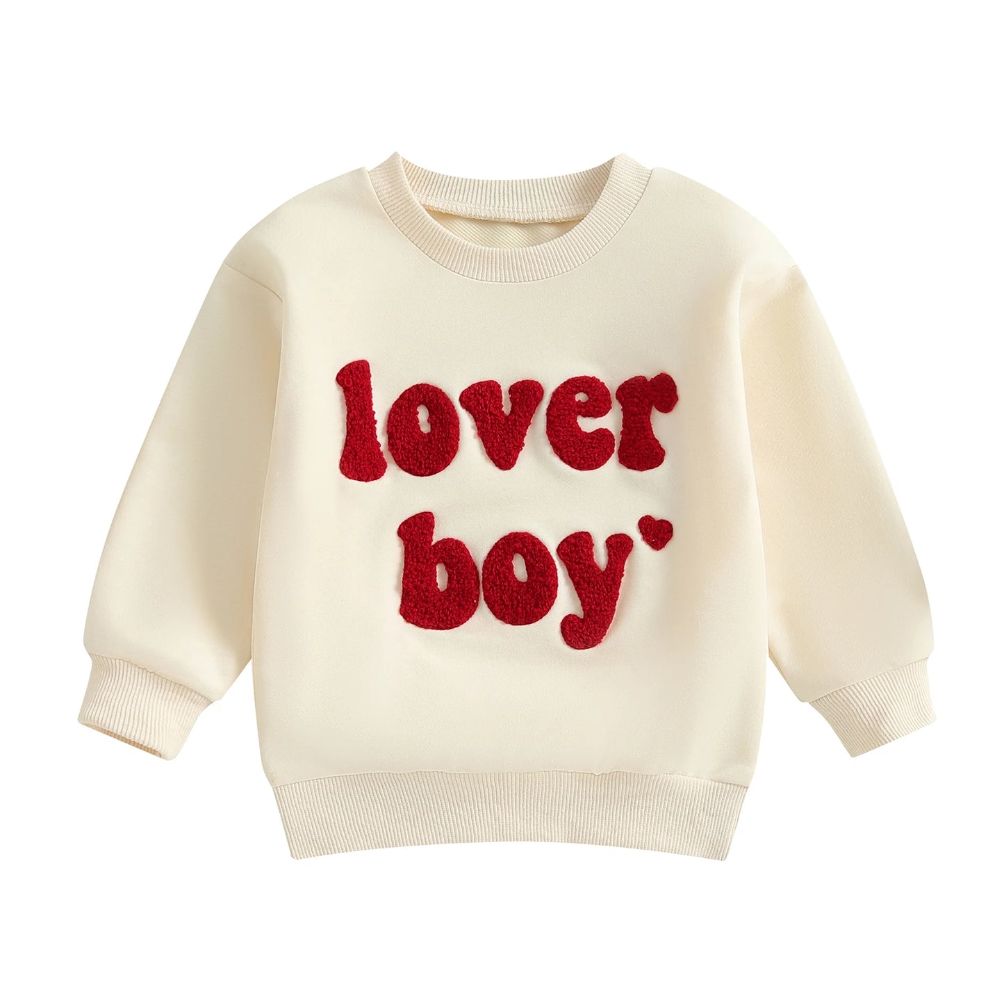 Spring Valentine's Day Kids Toddler Boys Sweatshirts Long Sleeve Letter Embroidery Pullovers Tops Clothes