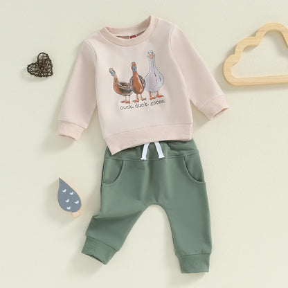 “Duck, Duck, Goose” Two-Piece Sweat Set (0-3 Years)