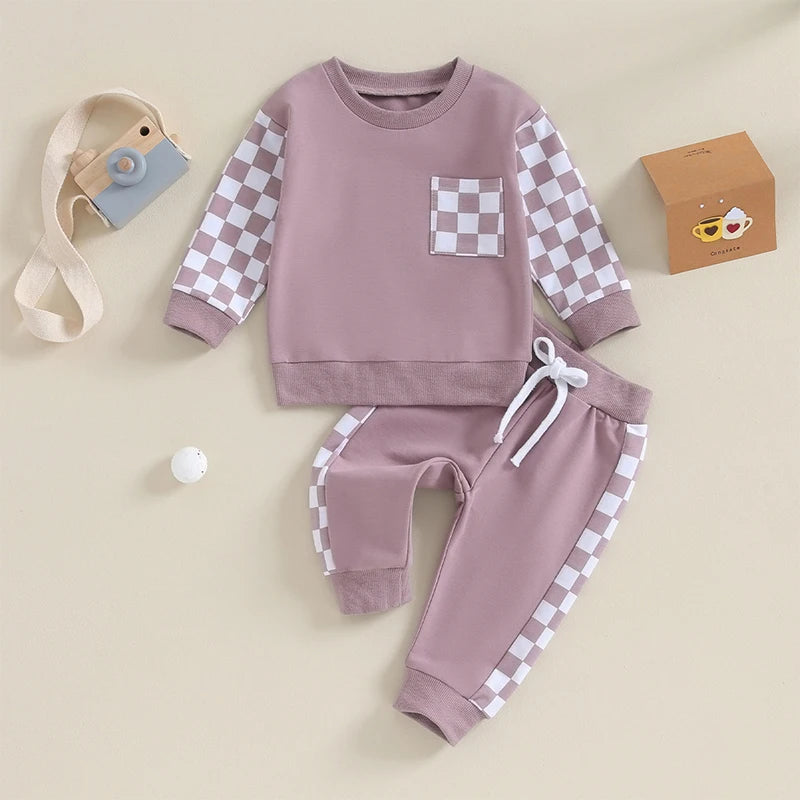 Checkboard Two-Piece Sweat Set (0-3 Years)