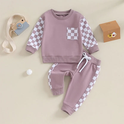 Checkboard Two-Piece Sweat Set (0-3 Years)