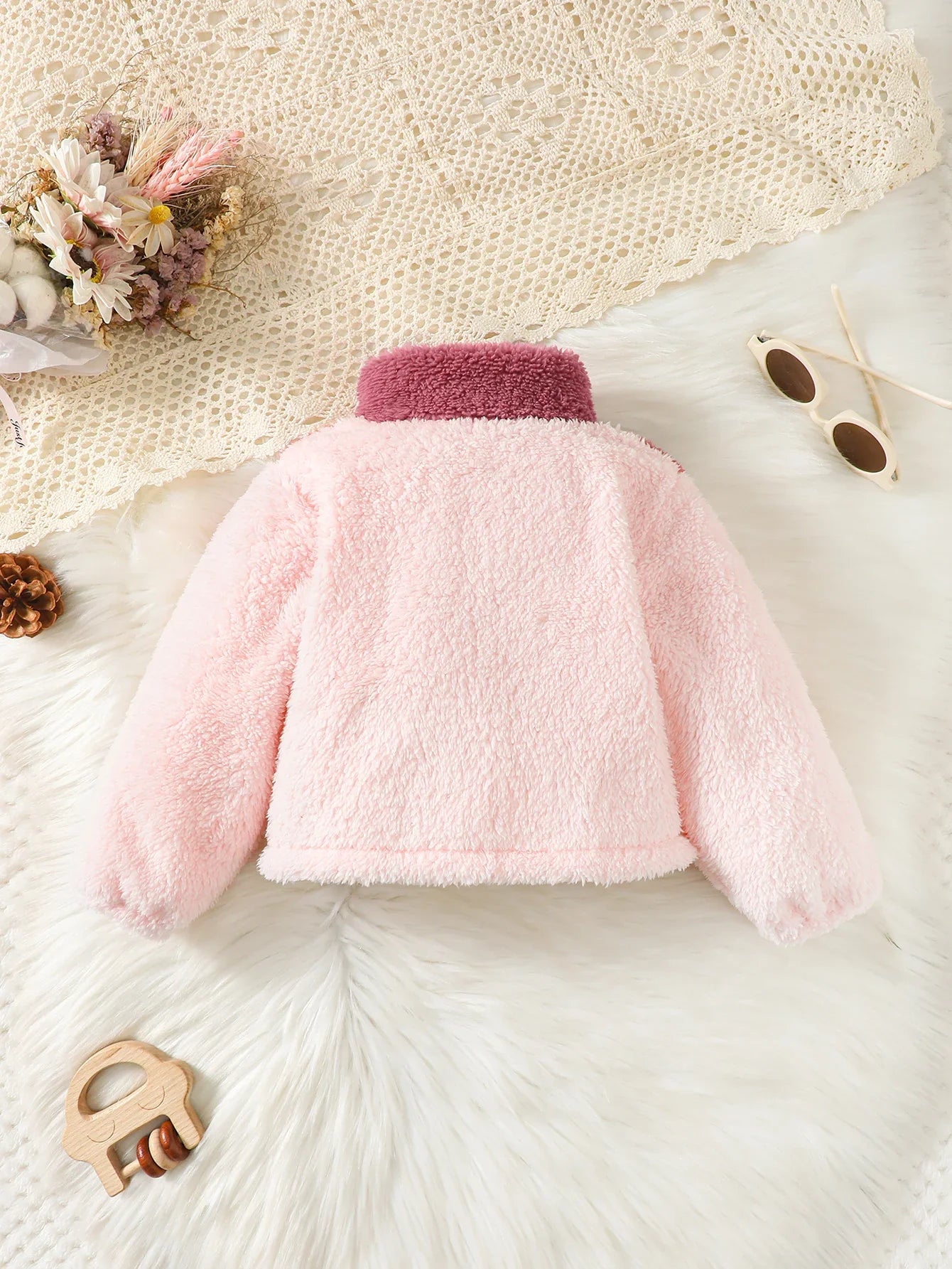 pink color block sweater