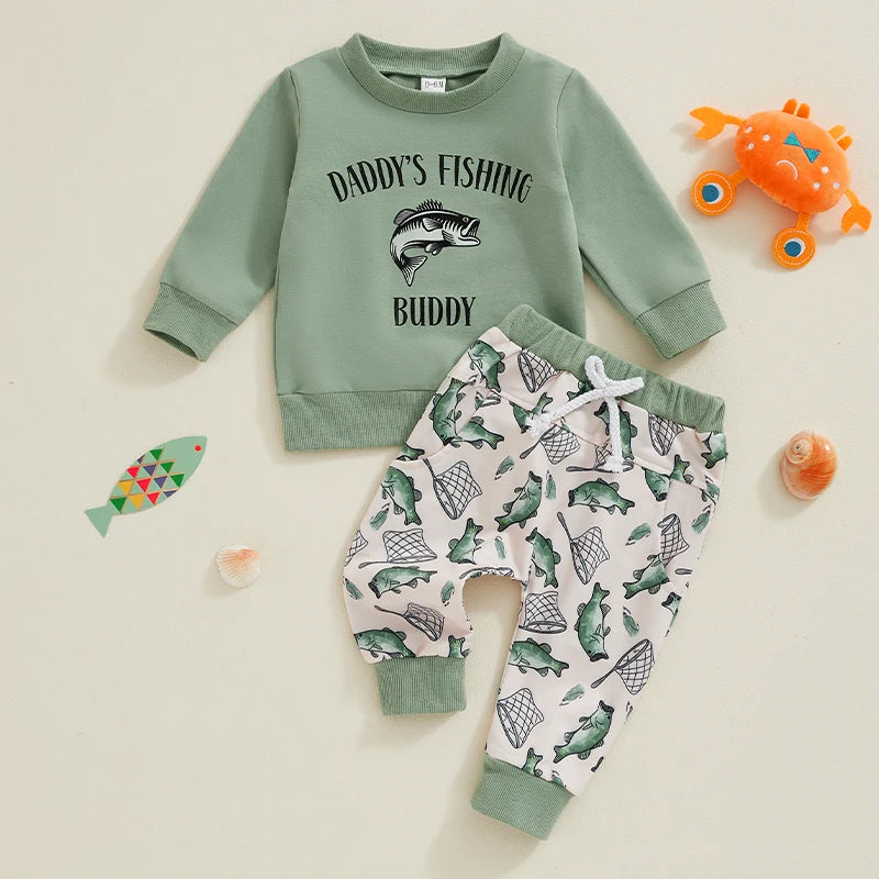 “Daddy’s Fishing Buddy” Two Piece Sweat Set (0-3 Years)