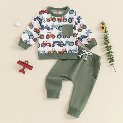 Little Green Tractor Two Piece Sweat Set (0-3 Years)