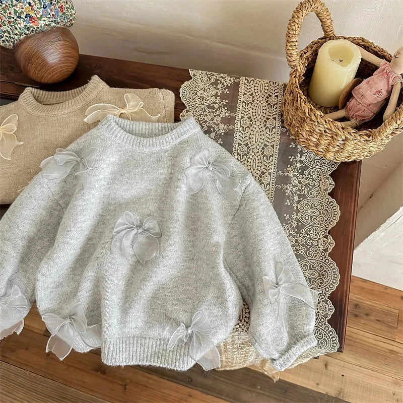 Dainty Bow Sweater (2-7 Years old) Sweater        