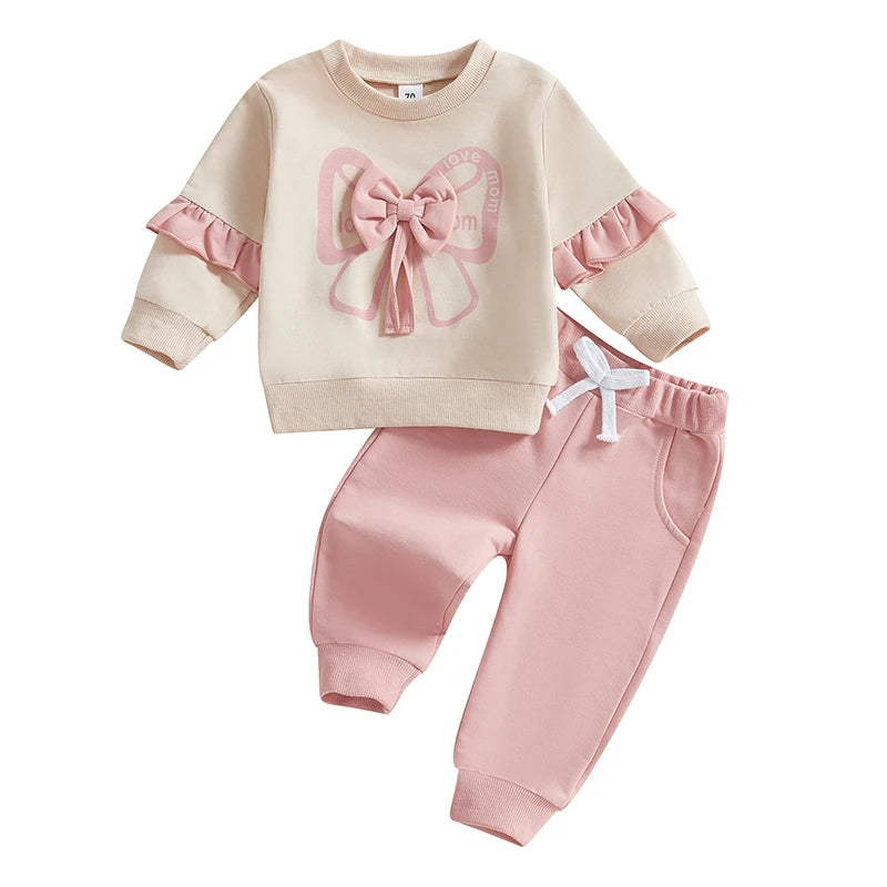 Little Bows On The Prairie Two-Piece Sweat Set (0-3 Years)