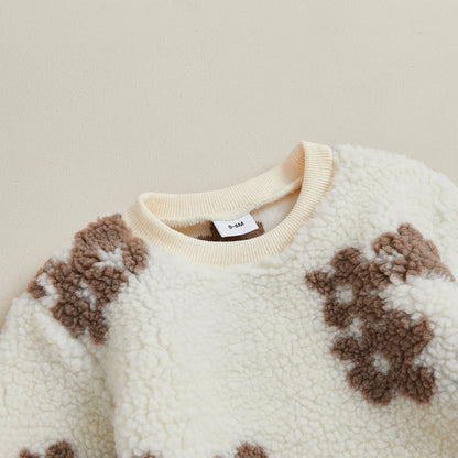 Fuzzy Flower Two Piece Sweat Set (0-3 Years)