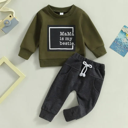 “Mama Is My Bestie” Two-Piece Sweat Set (0-3 Years)