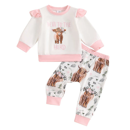 “New To The Herd” Two-Piece Sweat Set (0-2 Years)