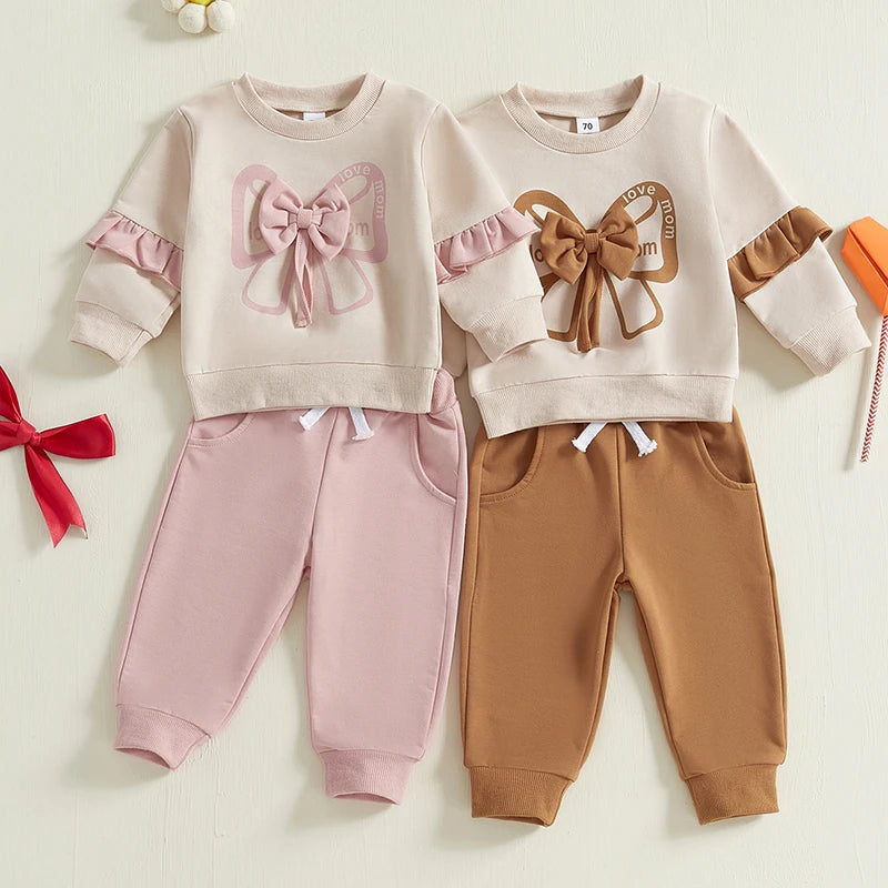 Little Bows On The Prairie Two-Piece Sweat Set (0-3 Years)