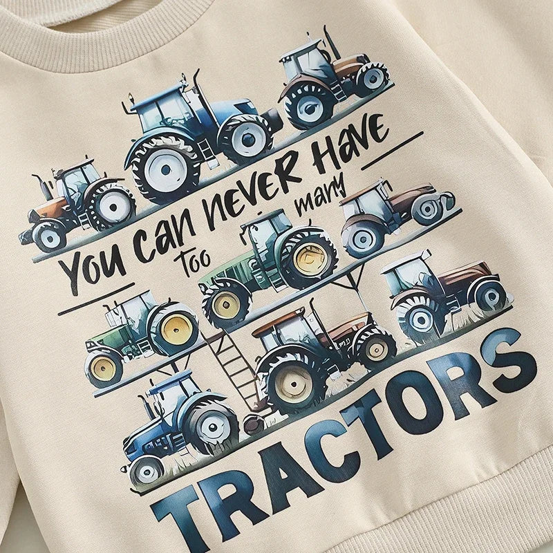 “You Can Never Have Too Many Tractors” Two-Piece Sweat Set (0-5 Years)