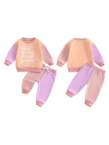 “Miss Steal Your Snacks” Two Piece Sweat Set (0-4 Years)