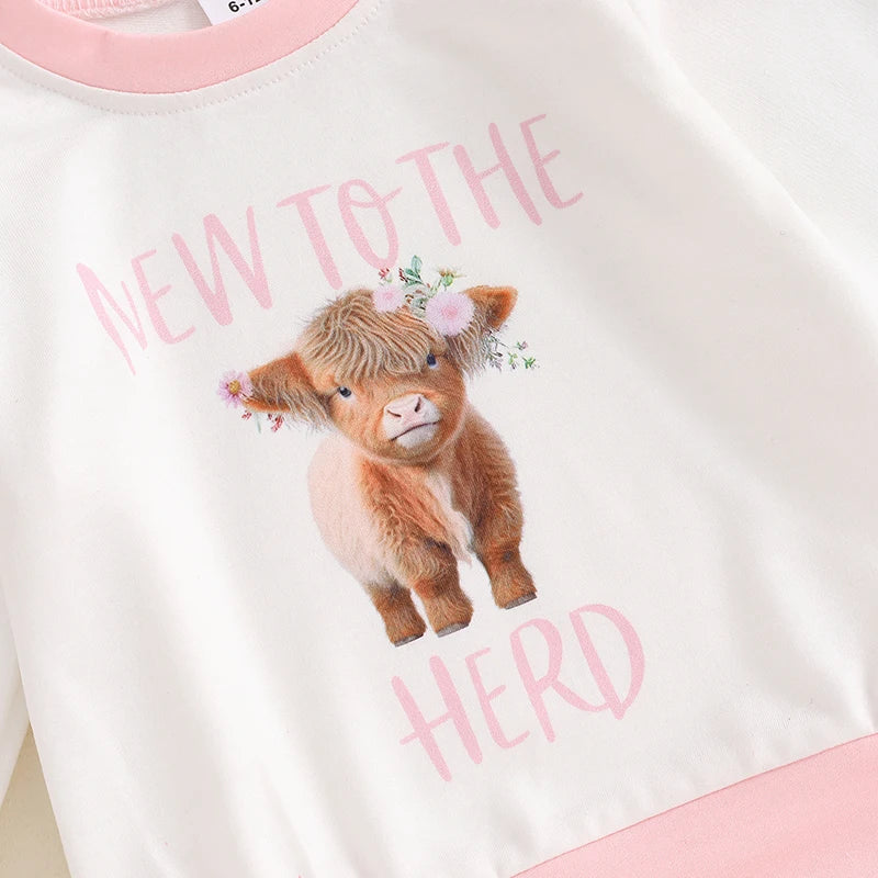 “New To The Herd” Two-Piece Sweat Set (0-2 Years)