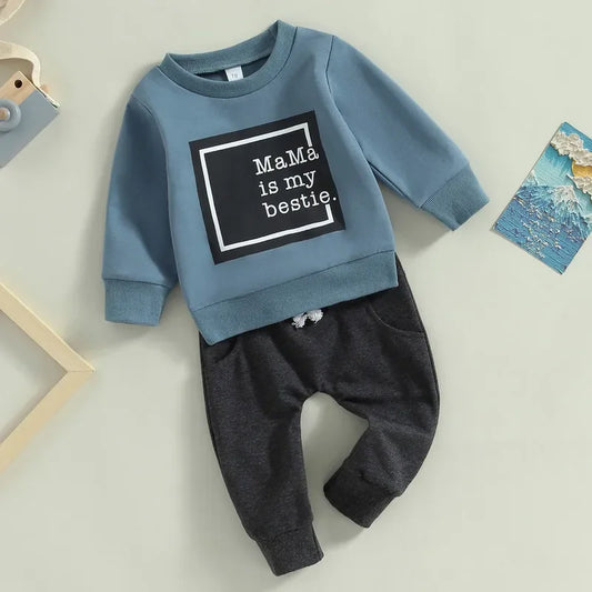 “Mama Is My Bestie” Two-Piece Sweat Set (0-3 Years)