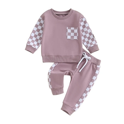 Checkboard Two-Piece Sweat Set (0-3 Years)