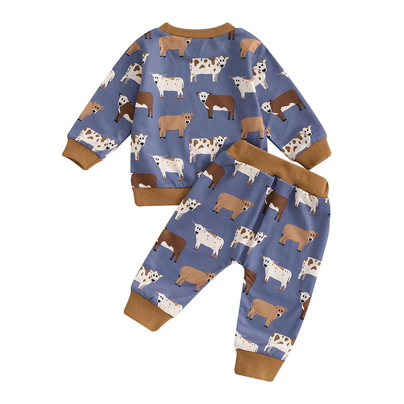 Stylish Steer Two Piece Sweat Set (0-3 Years)