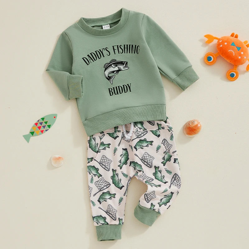 “Daddy’s Fishing Buddy” Two Piece Sweat Set (0-3 Years)