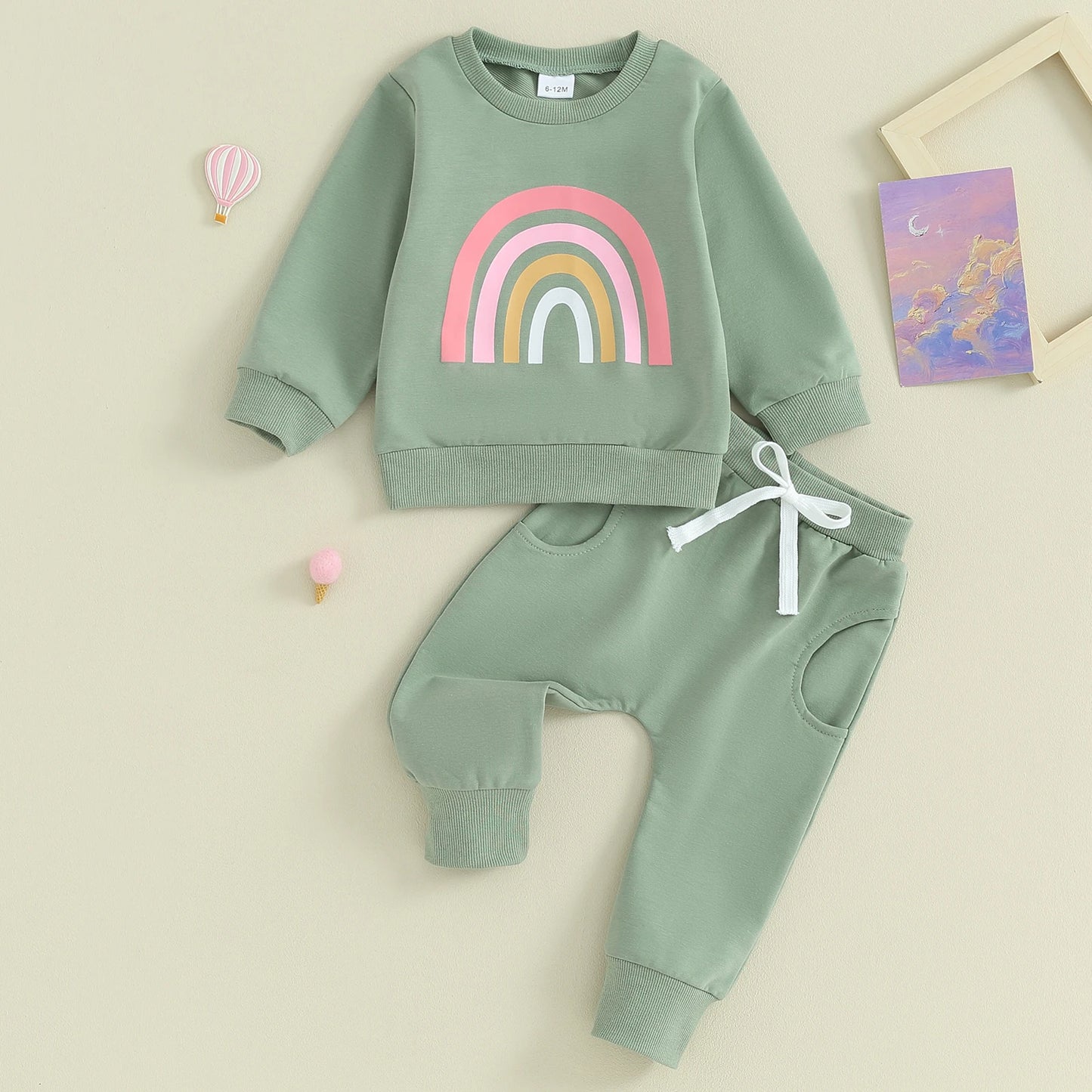 Rainbow Dreams Two Piece Sweat Set (0-3 Years)