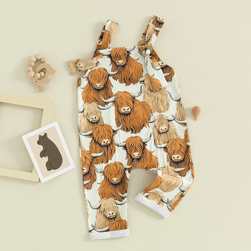 Highland Cow Cutie Overalls (0-18 Months)