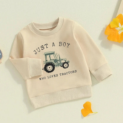 loves tractors” sweater 