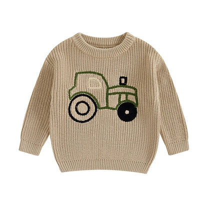 Tiny Tractor Knit Sweater (0-3 Years)