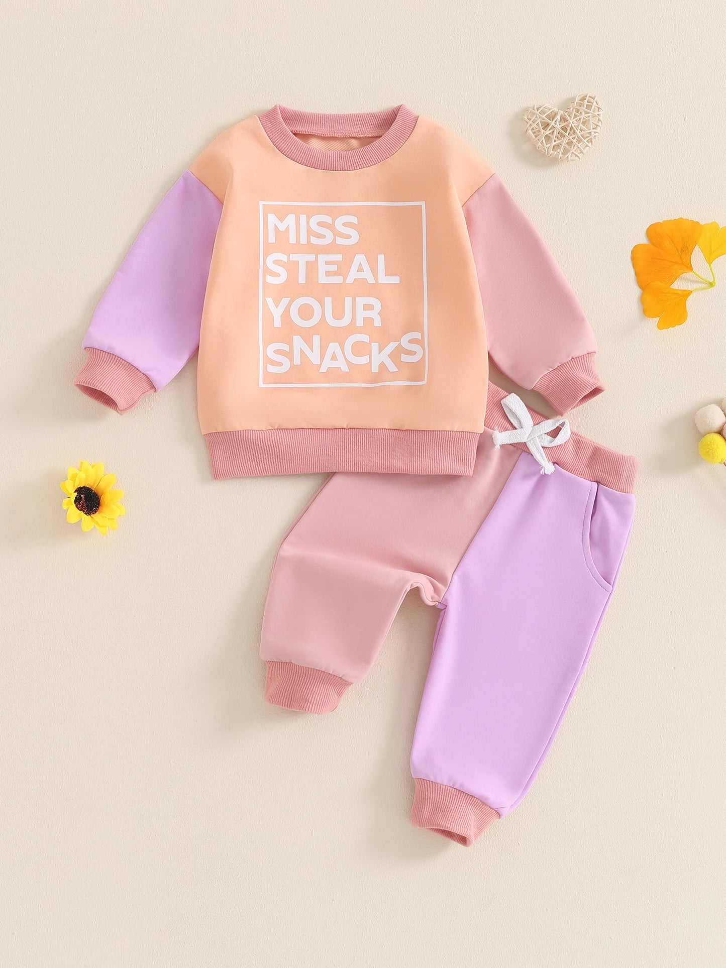 “Miss Steal Your Snacks” Two Piece Sweat Set (0-4 Years)