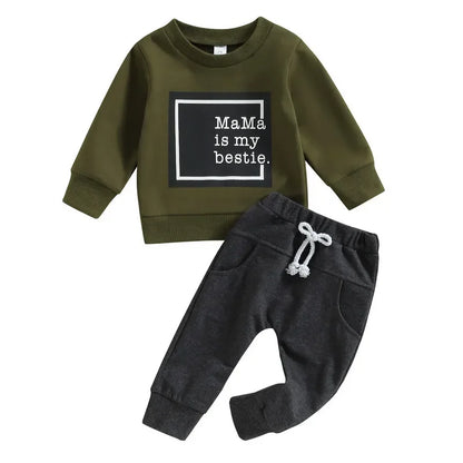 “Mama Is My Bestie” Two-Piece Sweat Set (0-3 Years)