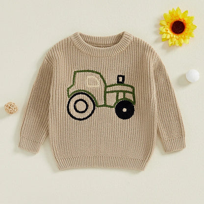 Tiny Tractor Knit Sweater (0-3 Years)