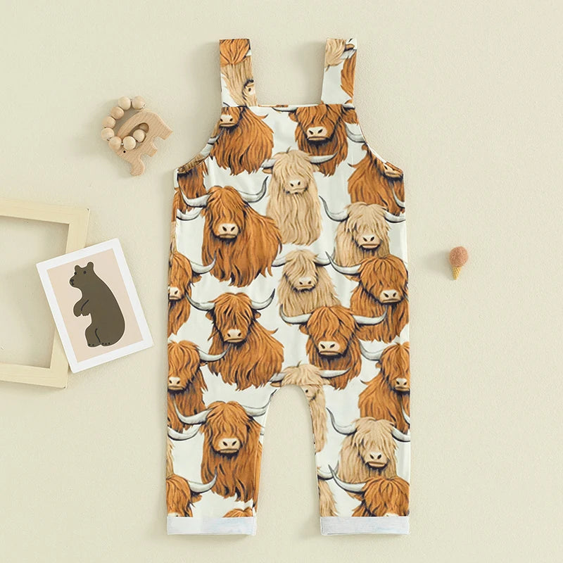 Highland Cow Cutie Overalls (0-18 Months)