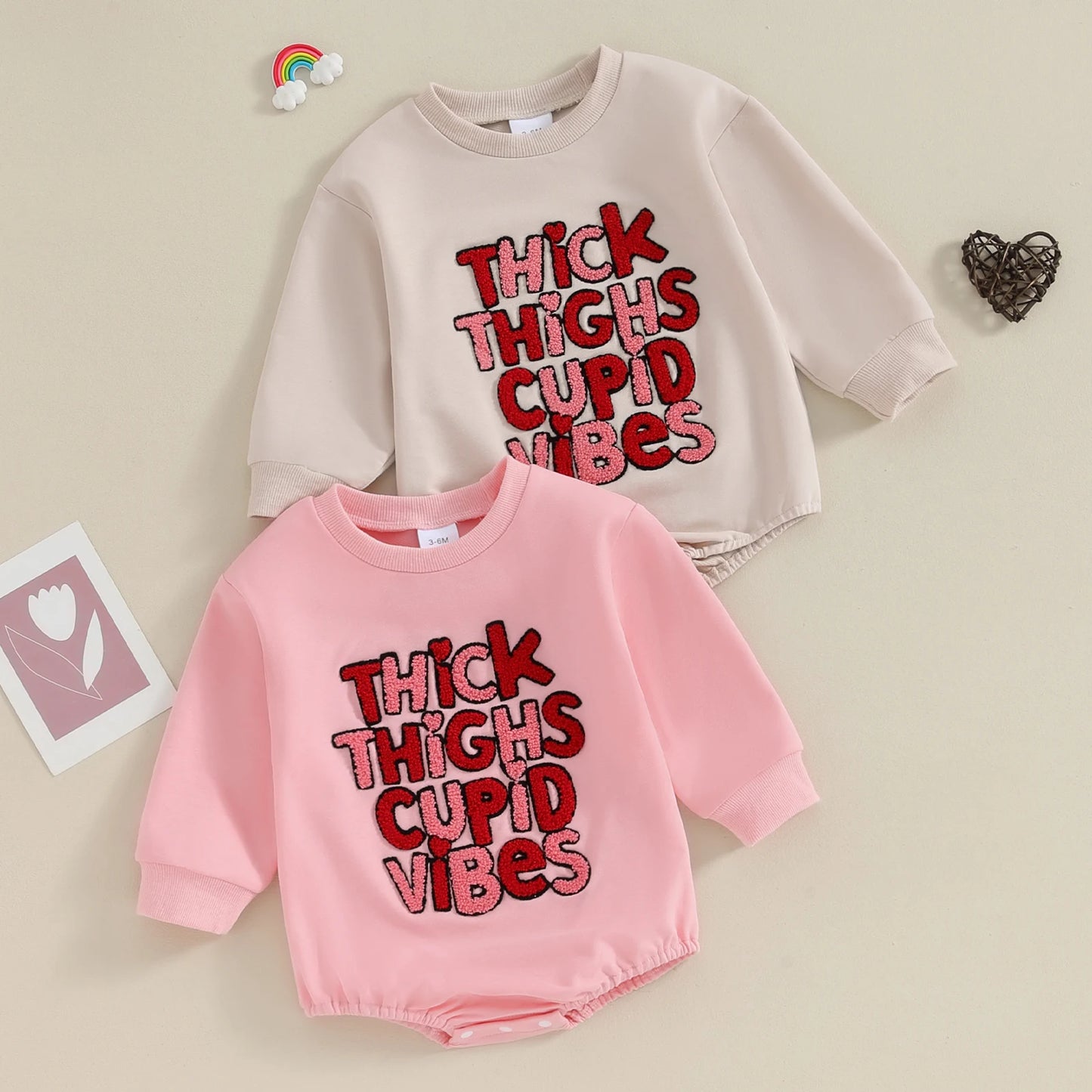 Spring New Baby Clothes For Girls Boys Romper Fashion Fuzzy Letter Embroidery Long Sleeve Bodysuit Valentine’s Day Kids Playsuit