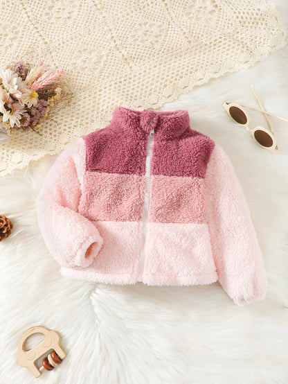 pink color block sweater