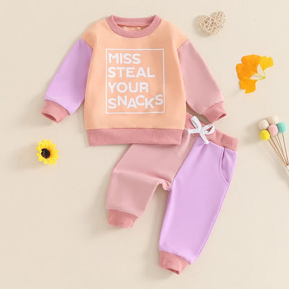 “Miss Steal Your Snacks” Two Piece Sweat Set (0-4 Years)