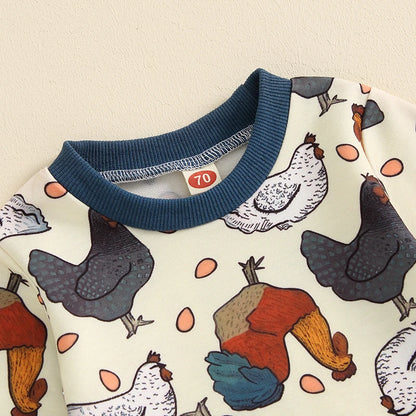 Chicken Coop Cutie Two-Piece Sweat Set (0-3 Years)