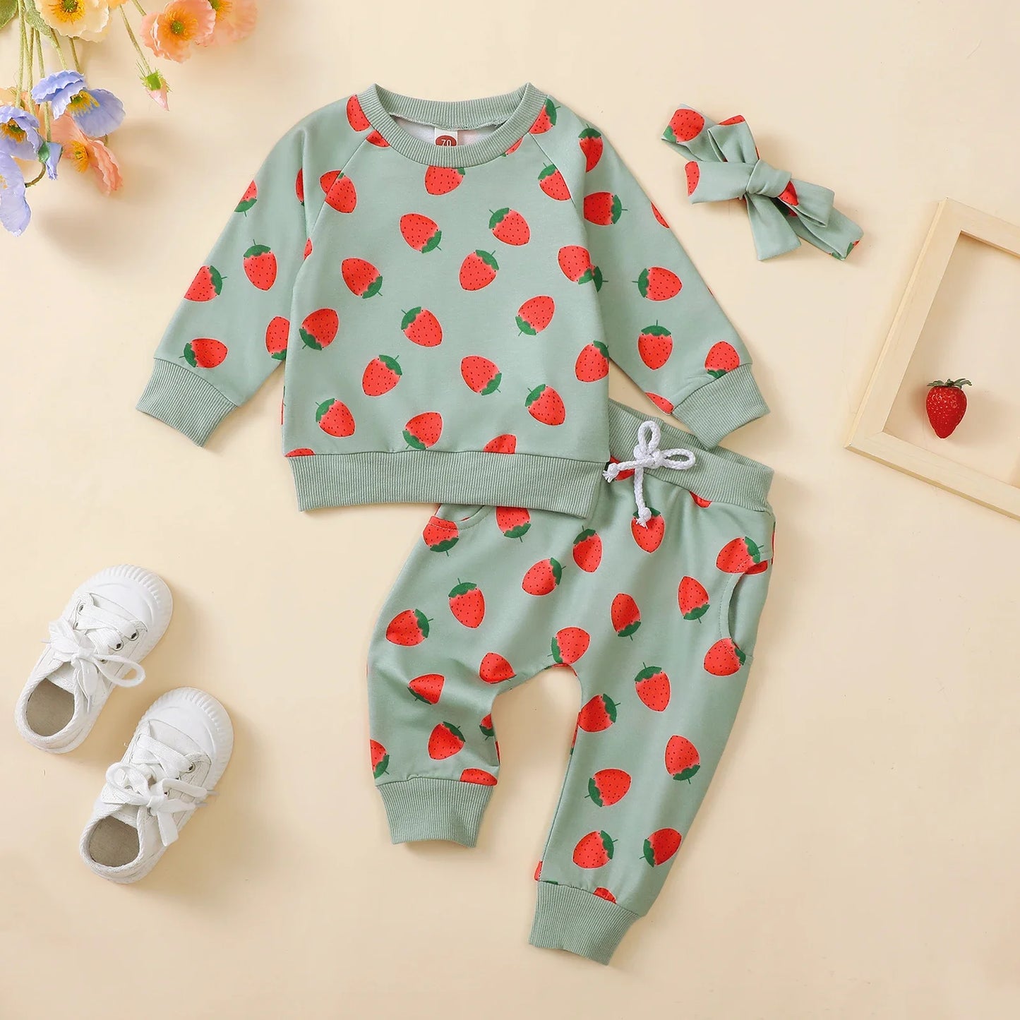 Farm Berry Three-Piece Sweat Set (0-2 Years)