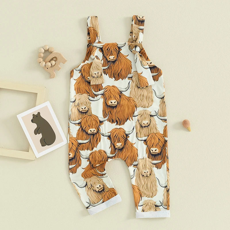 Highland Cow Cutie Overalls (0-18 Months)