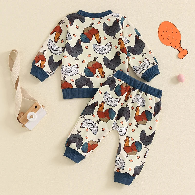 Chicken Coop Cutie Two-Piece Sweat Set (0-3 Years)